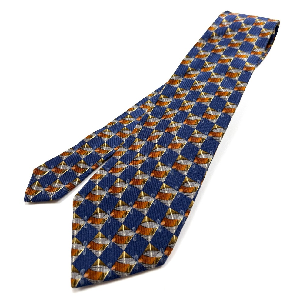 VINTAGE OMAGGIO by ROBERT TALBOTT 100% Italian Silk Tie 4"W 59"L Blue #1628
